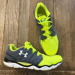 Under Armour Men’s Vibrant Lime and Charcoal Sneakers